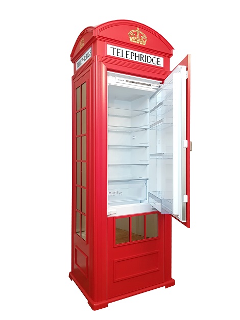 tele-fridge, handmade red box fridge