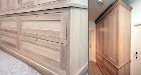 Limed oak storage cupboard for bedroom or hall